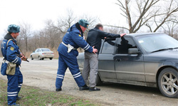 Сотрудниками 11 батальона ДПС задержан автоугонщик на краденом автомобиле ГАЗ-АФ-371702.