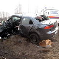 В ДТП на 50 км + 010 м автодороги М-9 "Балтия" погиб водитель автомобиля "Митсубиси Лансер".