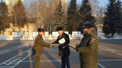 В Красногорске поздравили военнослужащих центра войсковой части 26302 с Днем защитника Отечества.