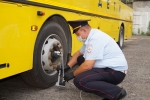 Сотрудники Госавтоинспекции г.о. Красногорск перед началом учебного года проводят проверки школьных автобусов.